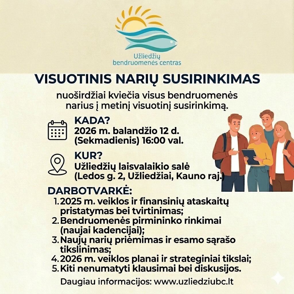 Kviečiamas visuotinis narių susirinkimas